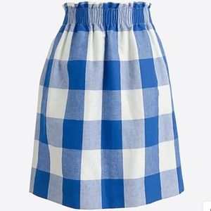 J Crew Gingham Paper Bag Skirt